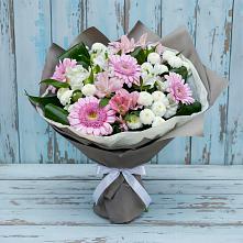 Букет цветов из:  Герберы, Альстромерии и Хризантемы #REPLACE_PRED# Нудоль