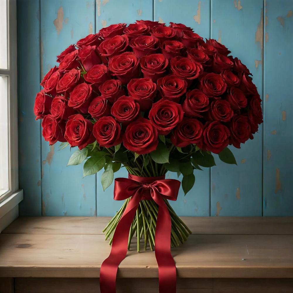 Букет Красные розы Блэк Меджик в Нудоль