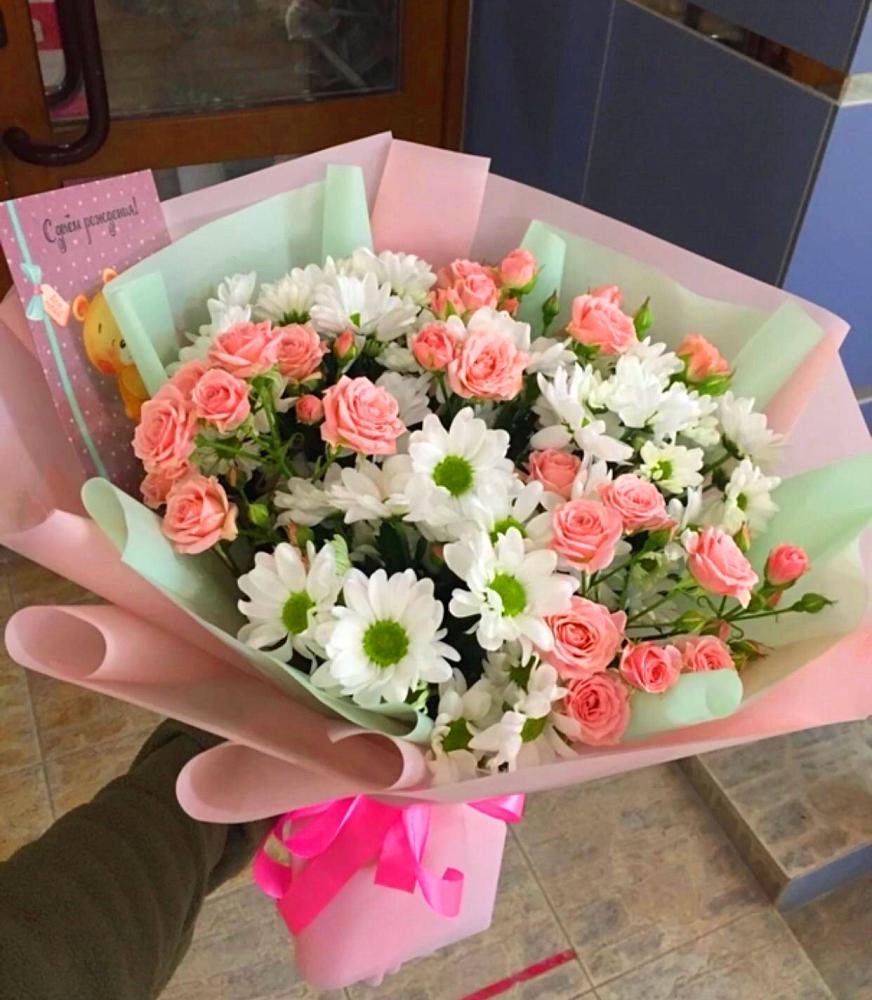 Букет цветов из: Розы и Хризантемы в Нудоль