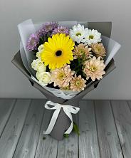 Букет цветов из:  Розы, Герберы и Хризантемы в Нудоль