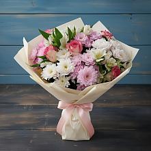 Букет цветов из:  Хризантемы, Альстромерии и Розы в Нудоль