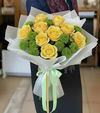 Букет цветов из:  Хризантемы и Розы в Нудоль