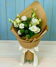 Букет цветов из:  Хризантемы и Лизиантусы #REPLACE_PRED# Нудоль