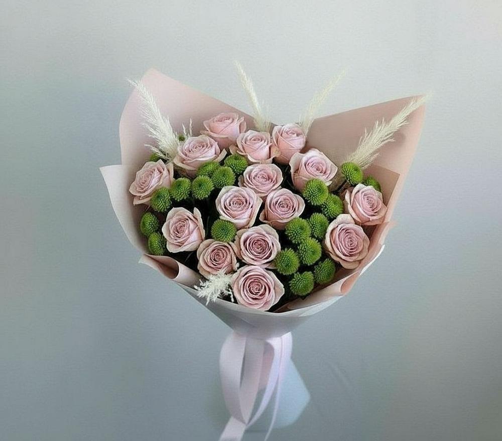 Букет цветов из: Розы и Хризантемы в Нудоль