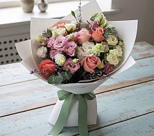 Букет цветов из:  Розы, Лизиантусы и Гвоздики в Нудоль