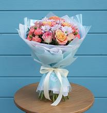 Букет цветов из:  Хризантемы и Розы в Нудоль