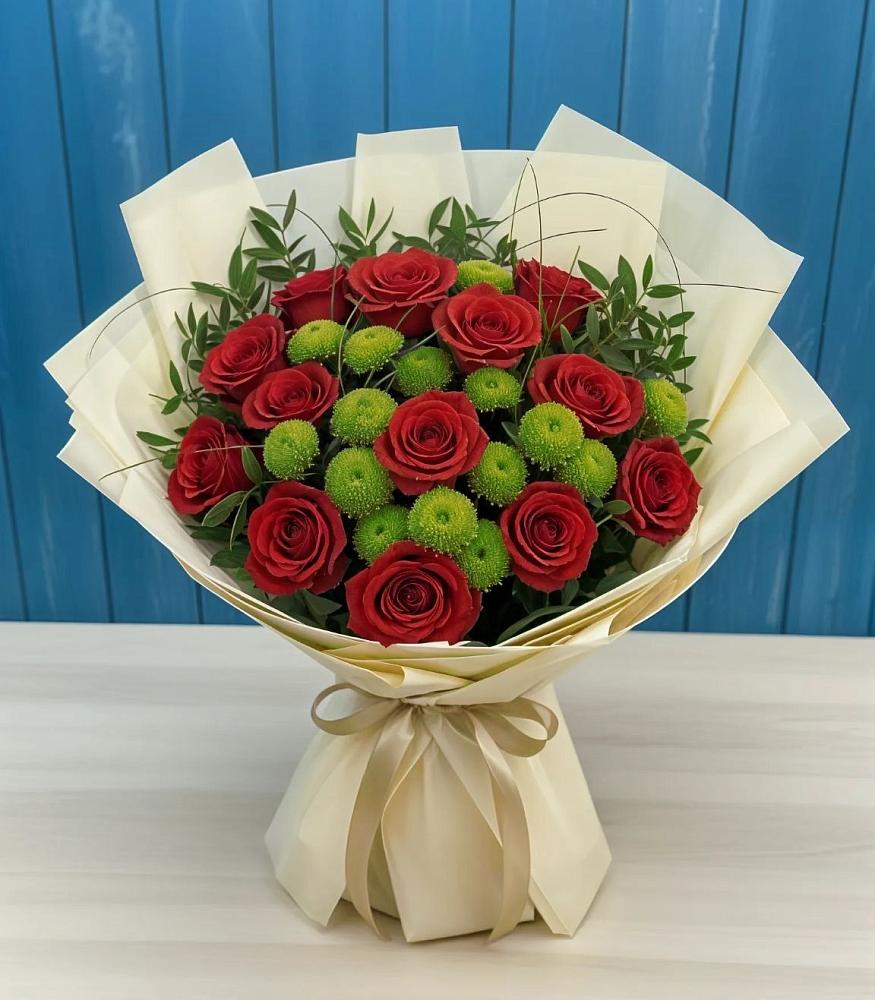 Букет цветов из: Розы и Хризантемы в Нудоль