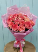 Букет 15 Розовых роз Равель в Нудоль