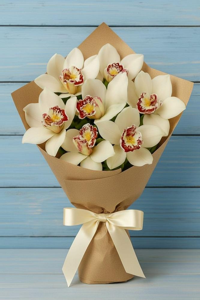 Букет цветов из: Орхидеи и Розы в Нудоль