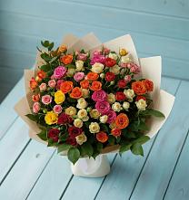 Букет Микс из разноцветных кустовых роз #REPLACE_PRED# Нудоль